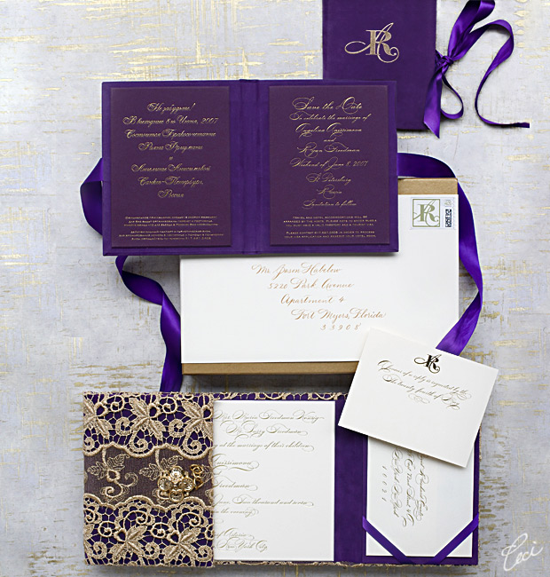 Angelina & Ryan - Luxury Wedding Invitations - Daring - Ceci Couture - Ceci Wedding - Ceci New York