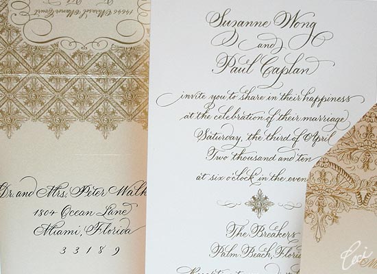 The Gold Room - Luxury Wedding Invitations - Details - The Breakers, Palm Beach - Ceci Partnerships - Ceci New York