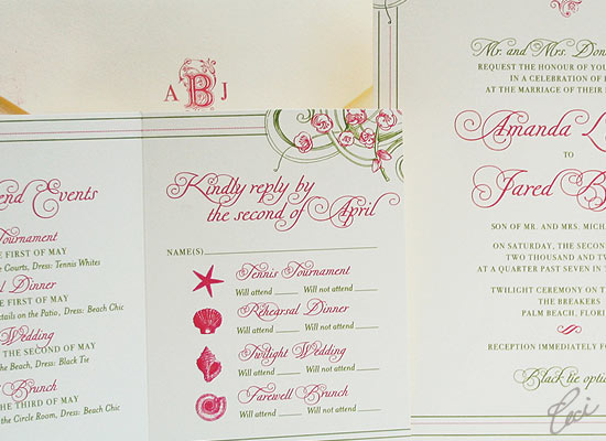 Ocean Breeze - Luxury Wedding Invitations - Details - The Breakers, Palm Beach - Ceci Partnerships - Ceci New York