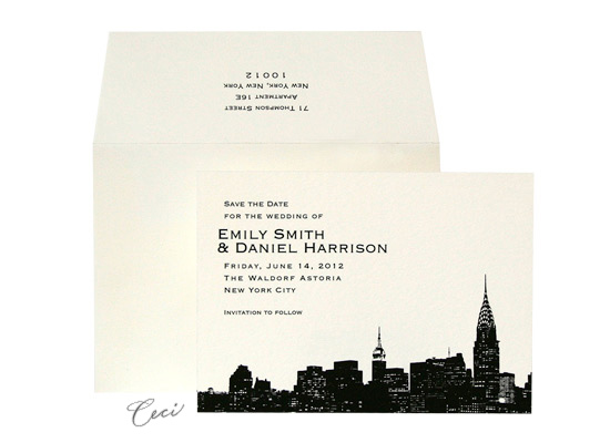 Evening Skyline - Luxury Wedding Invitations - Ceci Ready-to-Order Collection - Ceci Wedding - Ceci New York