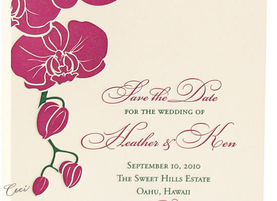 Aloha - Details - Luxury Wedding Save the Dates - Ceci Ready-to-Order Collection - Ceci Wedding - Ceci New York