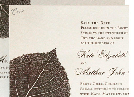 Aspen - Details - Luxury Wedding Save the Dates - Ceci Ready-to-Order Collection - Ceci Wedding - Ceci New York