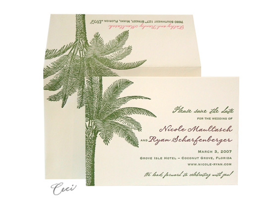 Palm Court - Luxury Wedding Save the Dates - Ceci Ready-to-Order Collection - Ceci Wedding - Ceci New York