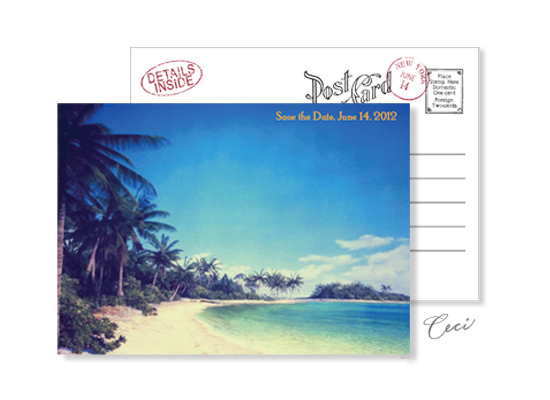 Beach 1 - Luxury Wedding Vintage Postcards - Ceci Ready-to-Order Collection - Ceci Wedding - Ceci New York