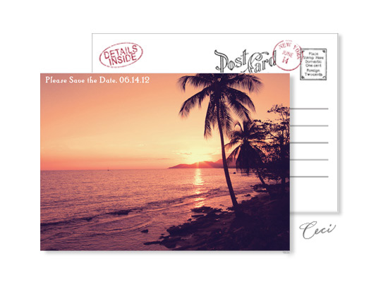 Beach 8 - Luxury Wedding Vintage Postcards - Ceci Ready-to-Order Collection - Ceci Wedding - Ceci New York