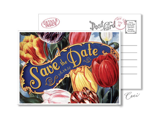 Garden 5 - Luxury Wedding Vintage Postcards - Ceci Ready-to-Order Collection - Ceci Wedding - Ceci New York