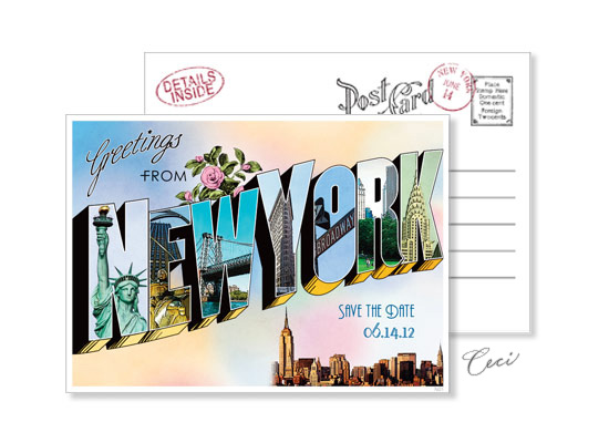 New York 1 - Luxury Wedding Vintage Postcards - Ceci Ready-to-Order Collection - Ceci Wedding - Ceci New York