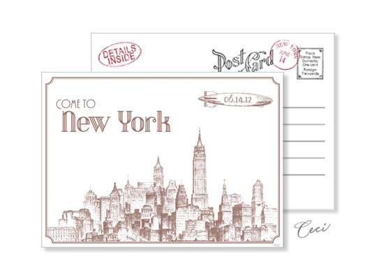 New York 2 - Luxury Wedding Vintage Postcards - Ceci Ready-to-Order Collection - Ceci Wedding - Ceci New York