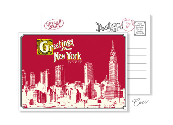 New York 6 - Luxury Wedding Vintage Postcards - Ceci Ready-to-Order Collection - Ceci Wedding - Ceci New York