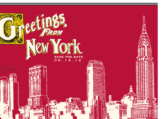 New York 6 - Details - Luxury Wedding Vintage Postcards - Ceci Ready-to-Order Collection - Ceci Wedding - Ceci New York