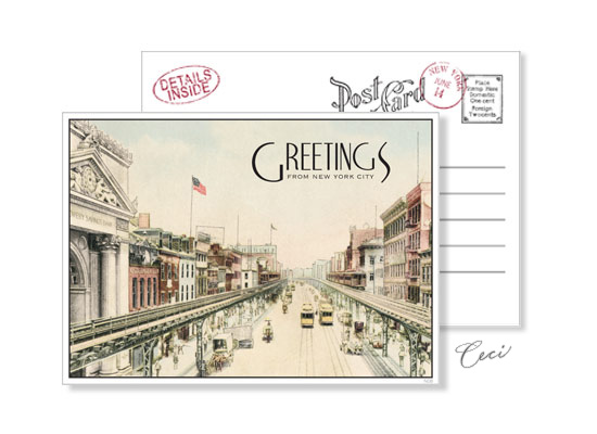 New York 8 - Luxury Wedding Vintage Postcards - Ceci Ready-to-Order Collection - Ceci Wedding - Ceci New York