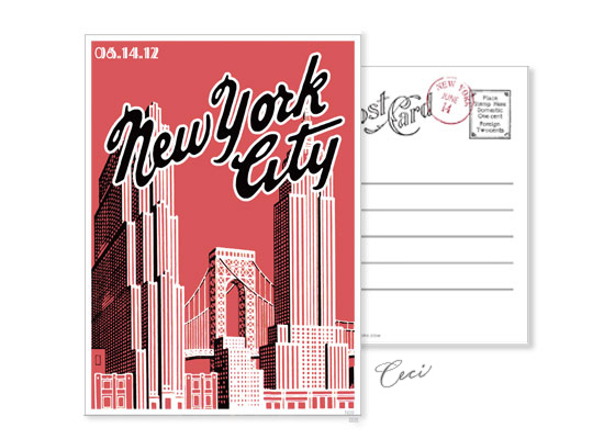 New York 9 - Luxury Wedding Vintage Postcards - Ceci Ready-to-Order Collection - Ceci Wedding - Ceci New York